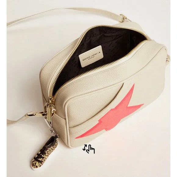 🎄XMAS IN AUG BLOWOUT🎄 🆕Golden Goose Leather Body Glitter Patch Star Bag - Picture 3 of 11